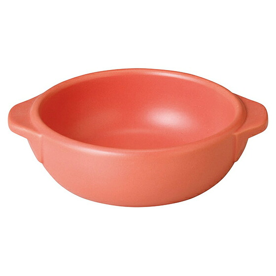 【まとめ買い10個書き割り品】和食器 ミ601-628 超耐熱 赤釉丸グラタン(大)【勝手もと館】