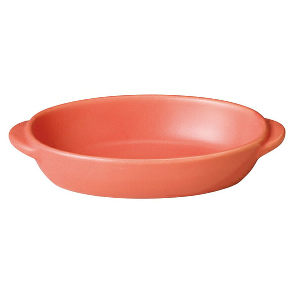 【まとめ買い10個セット品】和食器 ミ601-638 超耐熱 赤釉楕円グラタン(小)【厨房館】 27,160円