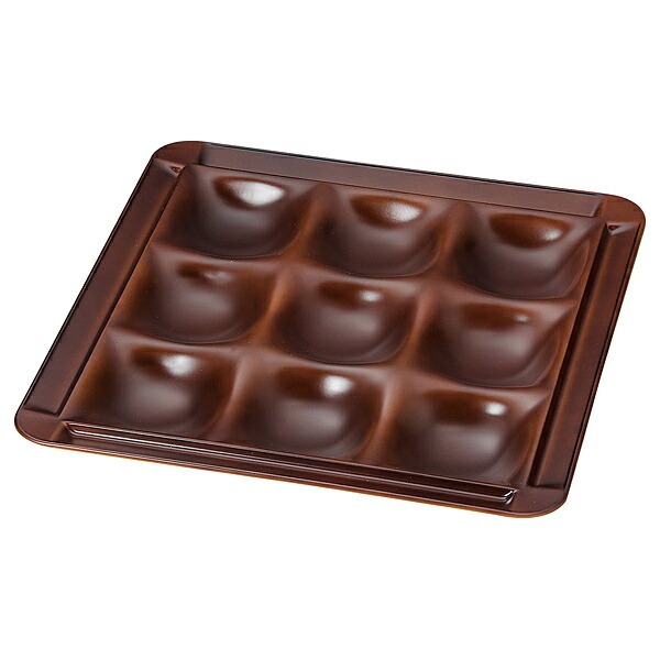 【まとめ買い10個セット品】和食器 ヌ715-098 [TA]耐熱30cm角渕付9点プレート ブラウン【厨房館】