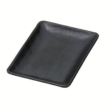 【まとめ買い10個セット品】和食器 エ717-168 [M]メラミンいぶし釉長角皿 20cm 黒[洗]【厨房館】