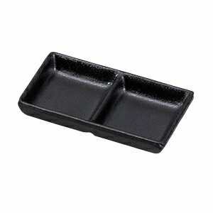 【まとめ買い10個仕掛ける品】和食器 エ717-198 [M]メラミンいぶし釉2点繊細さ 黒[洗]【御厨子所館】