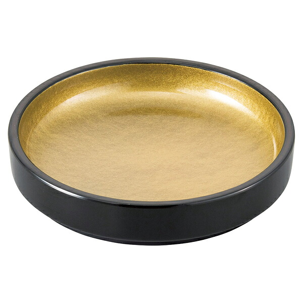 【まとめ買い10個セット品】和食器 エ716-268 [A]隅丸小皿 金雲外黒【厨房館】