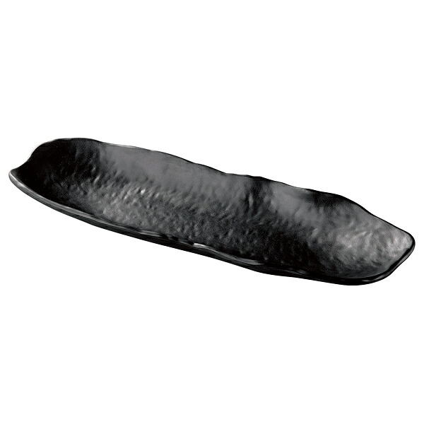 【まとめ買い10個セット品】和食器 ヌ724-208 [M]34.0ひねり変り舟型長皿 黒マット【厨房館】 26,900円