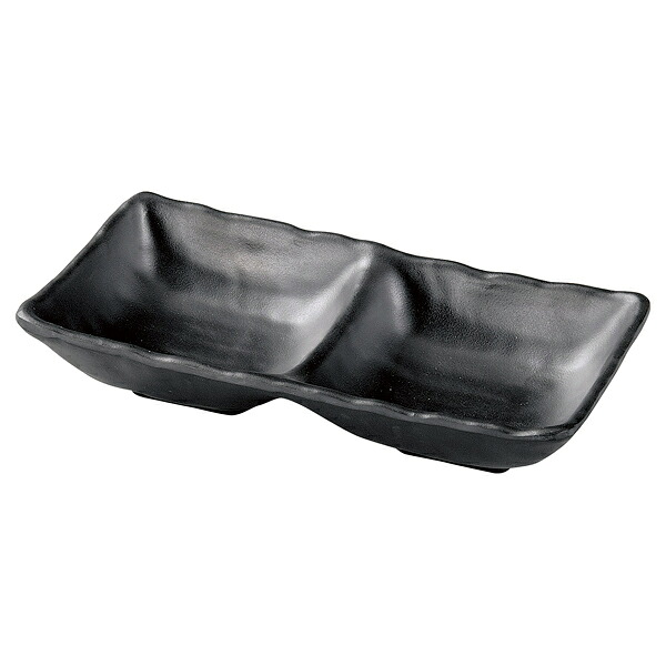 【まとめ買い10個セット品】和食器 ヌ724-298 [M]17.7ひねり二ツ切鉢 黒マット【厨房館】