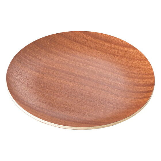 【まとめ買い10個セット品】和食器 ホ738-258 マホガニー丸トレー 22cm【厨房館】