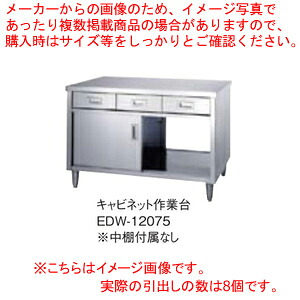 シンコー SINKO 調理台両面EDW-15075 1500&times;750&times;800 【法人様専用商品】【メーカー直送/後払い決済不可】【作業テーブル 業務用 作業台 ステンレス キッチン 調理台 キッチン作業台 diy テーブル 台所 作業デスク 調理作業台 厨房機器】【厨房館】｜業務用厨房機器の飲食店厨房館
