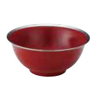 メタル丼 Jr. 18cm 渕磨きタイプJr. ステンレス 赤【厨房館】