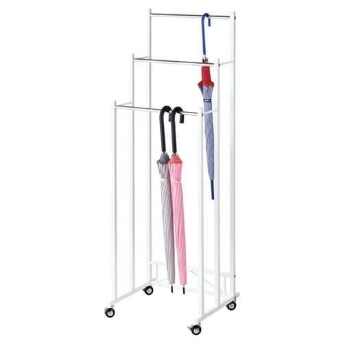 3段傘掛け ホワイト W45cm 61-100-1-1 【店舗什器 ハンガーラック 服飾雑貨用ハンガーラック 3段傘掛け ホワイト】【厨房館】