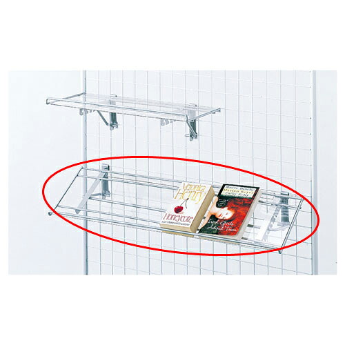 ネット用傾斜PET棚 W84cm用 61-132-6-2 【店舗什器 ネット什器 ネット用棚・カゴ ネット用傾斜PET棚 シルバー】【厨房館】