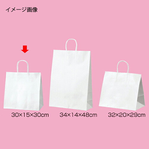 【まとめ買い10個書き割り品】丸吊りひも手合い 白無地 30×15×30 200枚 61-431-25-16 【バス発着場機械 小物 見せびらかす 差し上げ物 ラッピング 荷造り紙 袋 疲労困憊品 バス発着場備え付け】【勝手もと館】