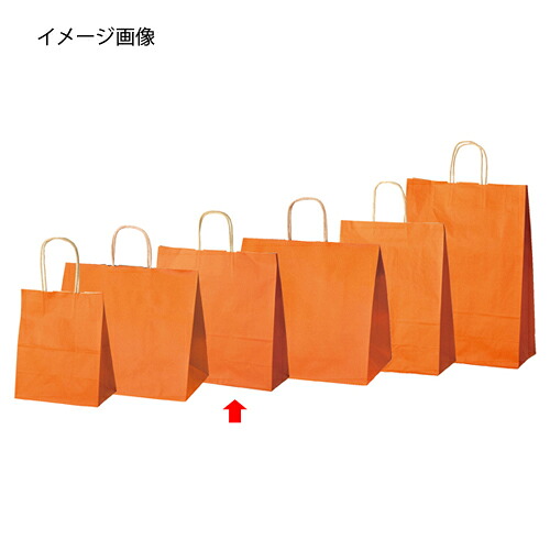 【まとめ買い10個セット品】カラー手提げ紙袋 オレンジ 32×11.5×31 50枚 61-309-13-3 【店舗什器 小物 ディスプレー ギフト ラッピング 包装紙 袋 消耗品 店舗備品】【厨房館】
