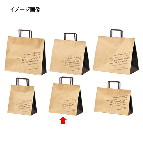 柄入り手提げ紙袋 平ひも ブラウン 26×16×26 300枚 61-658-60-18 【店舗什器 小物 ディスプレー ギフト ラッピング 包装紙 袋 消耗品 店舗備品】【厨房館】