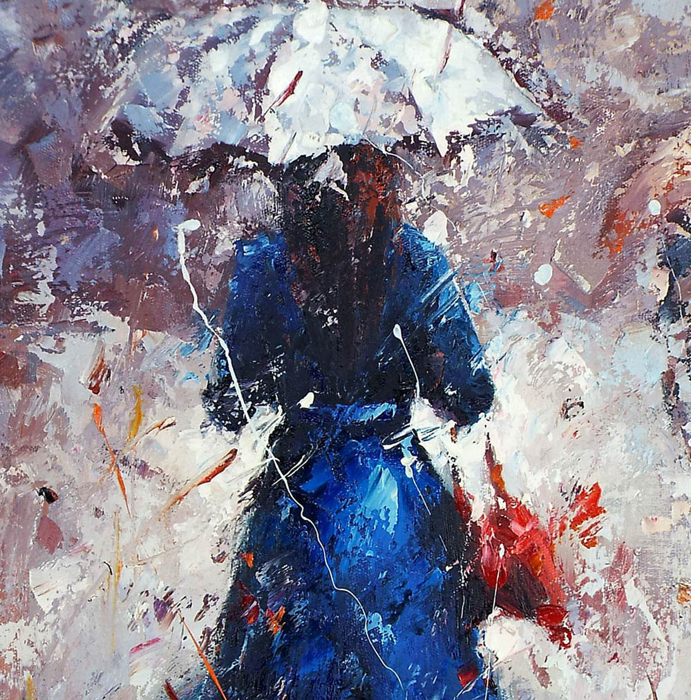 【楽天市場】人物の絵 絵画 油絵 アートパネル開業祝い 開院祝い「雨中の女」額入り油絵20号（額約75cm×65cm）おしゃれな壁掛け油絵の