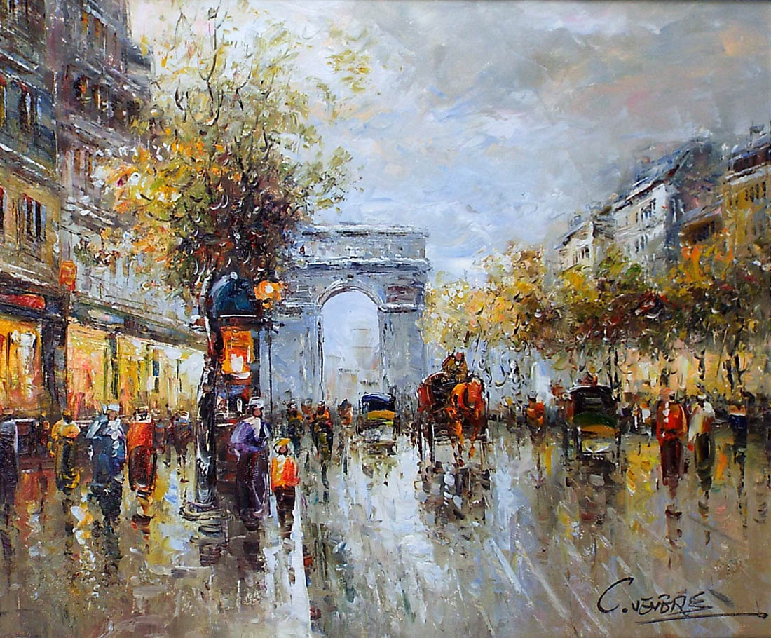 【楽天市場】パリの絵 絵画 油絵 アートパネル開業祝い 開院祝い「パリの街」額入り油絵20号（額約75cm×65cm）おしゃれな壁掛け油絵の
