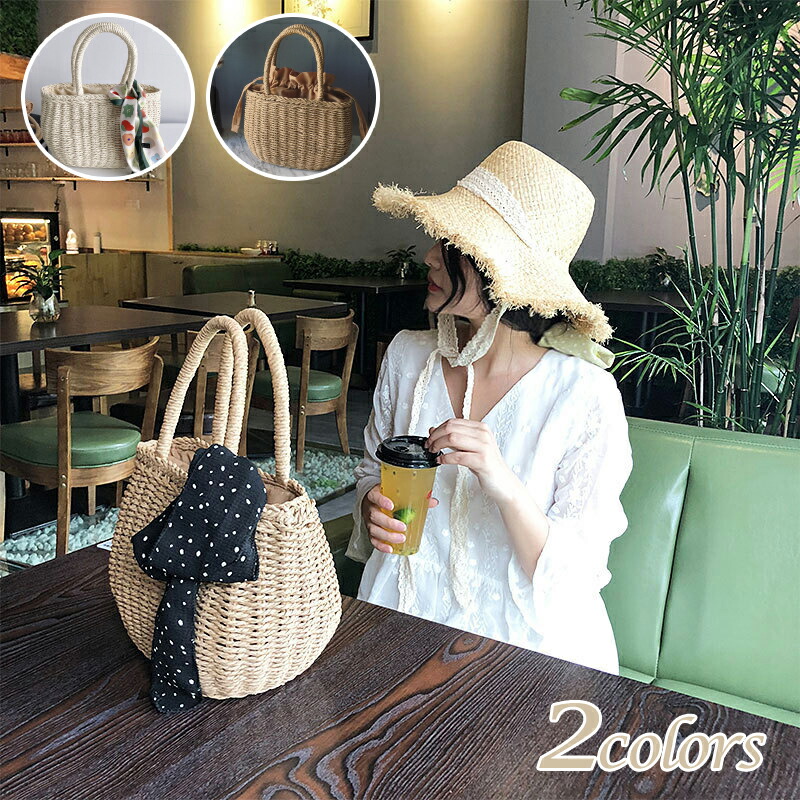 楽天市場】大人気 手織り 草編みバッグ かごバッグ レディース 可愛い