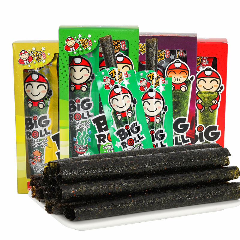 市場 4ケースセット タイお土産 タオケーのイ Roll Seaweed お菓子 人気菓子 Big Crispy 海苔スナック 4種類 Taokaenoi タオケーノイ のりスナック