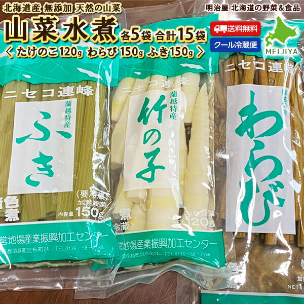 山菜 水煮 たけのこ1g わらび150g ふき150g めいめい5嚢総計15袋でのお届け 山菜3種族の詰め合わせ 北海道お産 野性 そのしばしば直にに使える 冷蔵有利 絶無補充 Diversityagenda Com