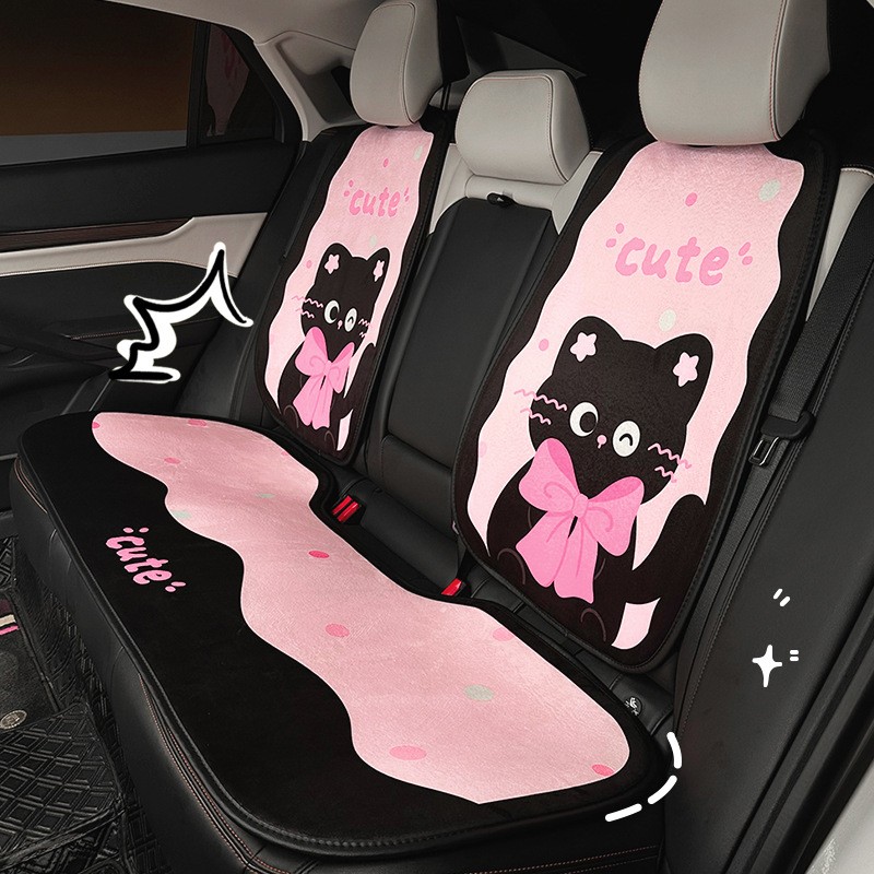 【ポイント3倍】車用 シートカバー 座席カバー 柔らかい かわいい猫 車シートクッション フランネルマット カーシートカバー 全車用 座布団 車クッション 運転席 後部座席 防塵 汚れ防止 取付簡単 軽自動車 車用シートカバーセット 滑り止め
