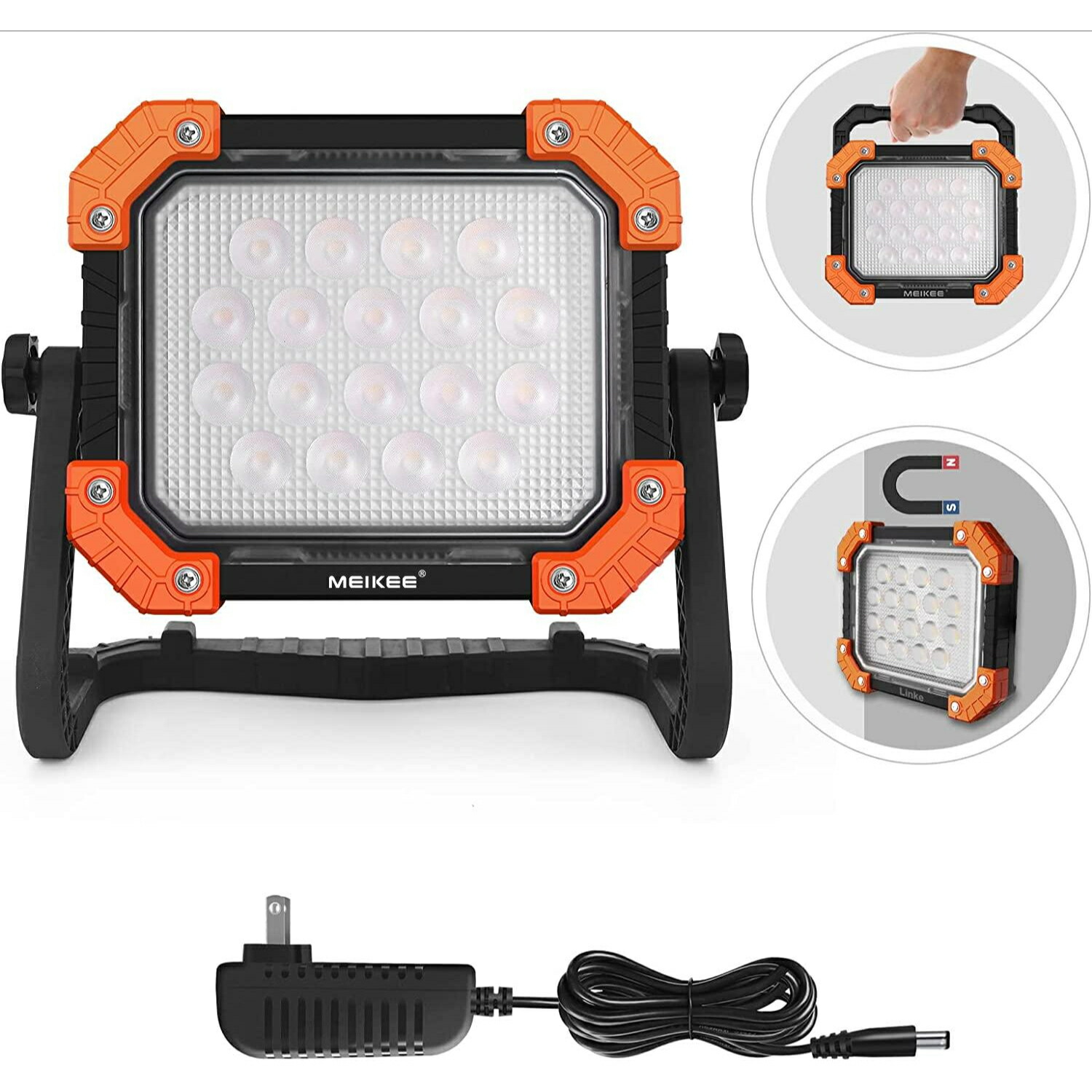MEIKEE 写真用照明 やり方灯 写真用照明led 集魚灯 200w好いかげんに 6000LM 高明快さ 7.4v 7000mAh（14000mAh） 移動性乾電池 IP66  3色うつり変わり 組みかえる磁石 鉤括弧付き添い人 持ちはこぶ分かりやすい 小夜やり方 アウトドア 夜つり銭 防災点火装置