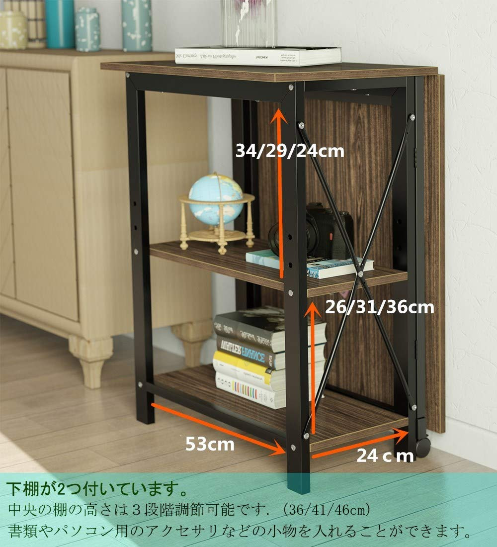 楽天市場 折りたたみデスク 折りたたみ机 折りたたみテーブル パソコンデスク Pcデスク デスク 机 折りたたみ ラック付き ミシン台 収納 棚 メラミン加工 在宅勤務 テレワーク 要組立 Meisai Commerce