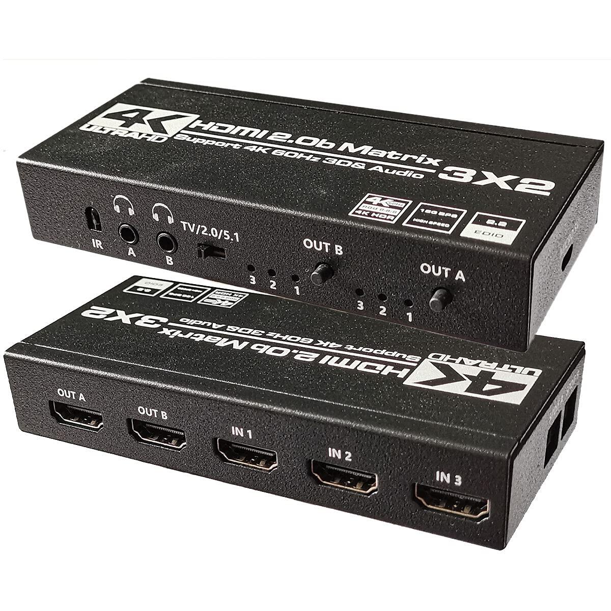 楽天市場】HDMIマトリックス切替器 3入力2出力 HDMI2.0 HDCP2.2