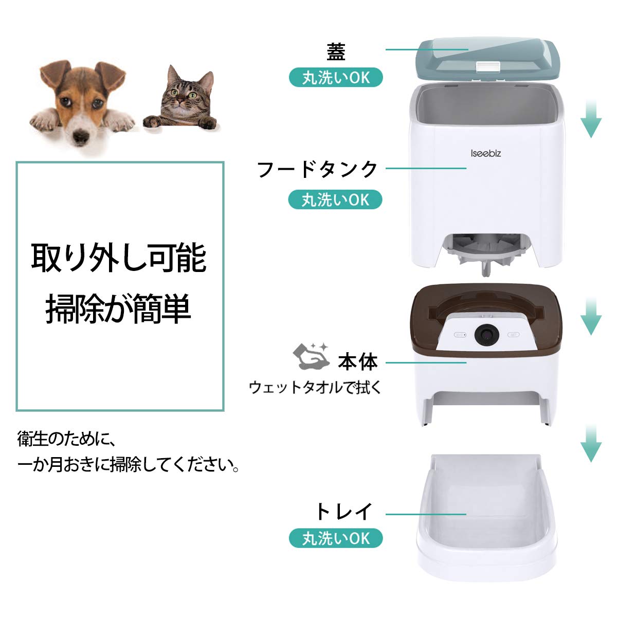 輝い ペット自動給餌器 猫 中小型犬用 うさぎ ペットじどうきゅうじき 自動餌やり機 6l大容量 1日最大10食 録音 手動給餌可 タイマー式 スマホ管理 2way給電 ペットフィーダー Ios Android対応 日本語対応アプリ ホワイト Flurff Fucoa Cl