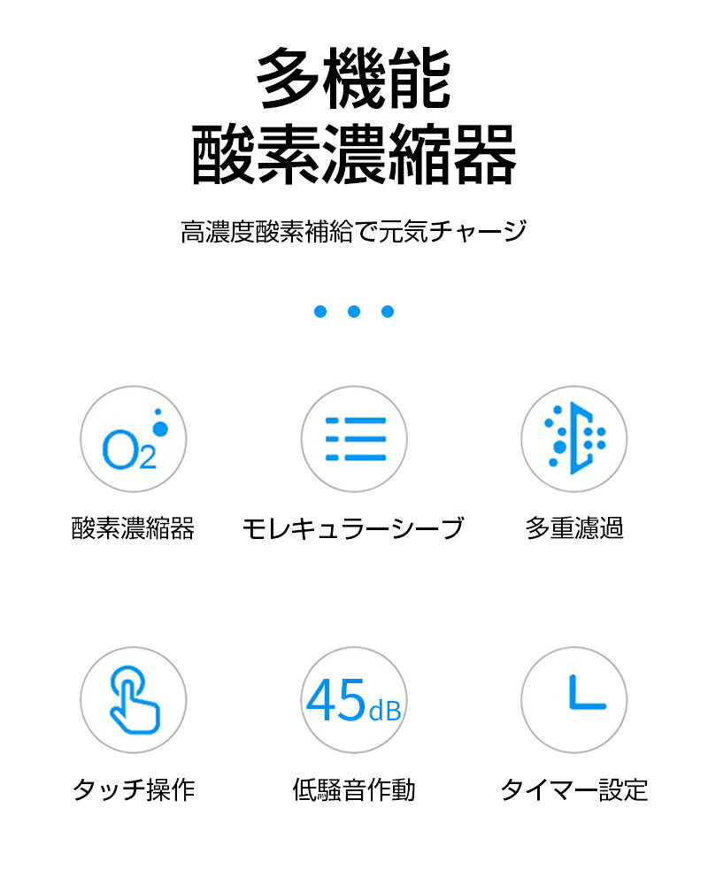 クーポン利用で59 800円 酸素濃縮器 マイナスイオン 酸素欠乏対策 疲労回復 健康サポート 酸素発生器 リラックス