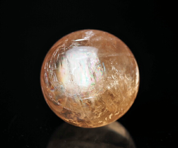 ゴールデンハニーカルサイト　スフィア　天然石　丸玉　蜂蜜色　アイリス 選べる ゴールデンカルサイト ハニーカルサイト イエローカルサイト スフィア 丸玉 約40mm前後 約100g前後天然石 パワーストーン 置物  レインボー ドラゴンボール送料無料台座付き 一点物 カルサイト | 天然石ＦＲＯＭＳ店