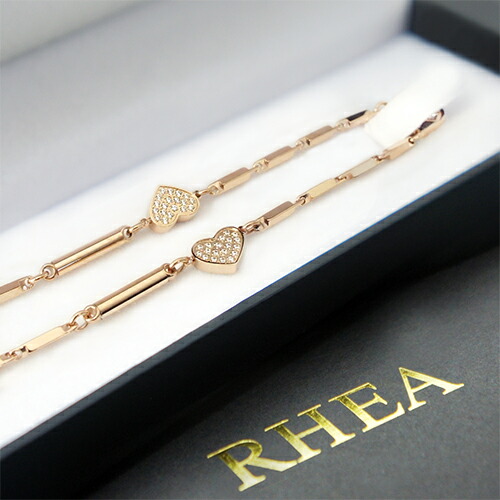 RHEA α elegant【 ピンクゴールドハートダイヤX 】定め事引きうける  思わしい首飾り