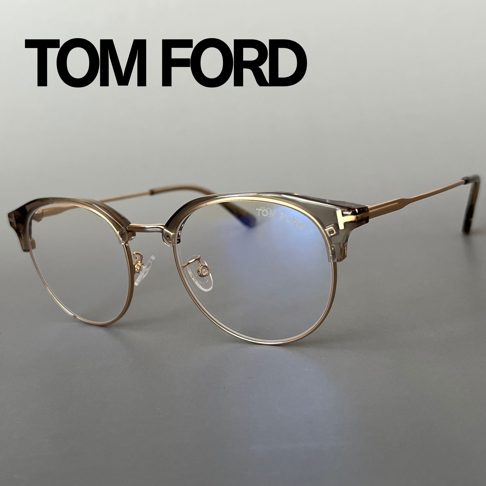 【2000円OFFクーポン!P2倍】お買い物マラソン 7/19 20時~7/26 1:59まで トムフォード メガネ TOM FORD アジアンフィット FT5792 グレー ゴールド 灰 金 ボストン メンズ レディース 新品 ブルーライトカット 眼鏡 コンビネーション|メイトクフレーム