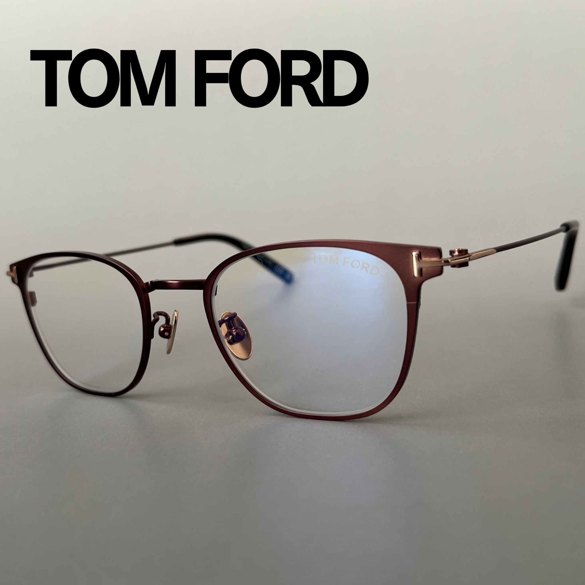 【2000円OFFクーポン!P2倍】お買い物マラソン 7/19 20時~7/26 1:59まで トムフォード メガネ TOM FORD ボストン アジアンフィット FT5864 マット ブロンズ ゴールド 新品 ブルーライトカット 鯖江 眼鏡 チタン 日本製|メイトクフレーム
