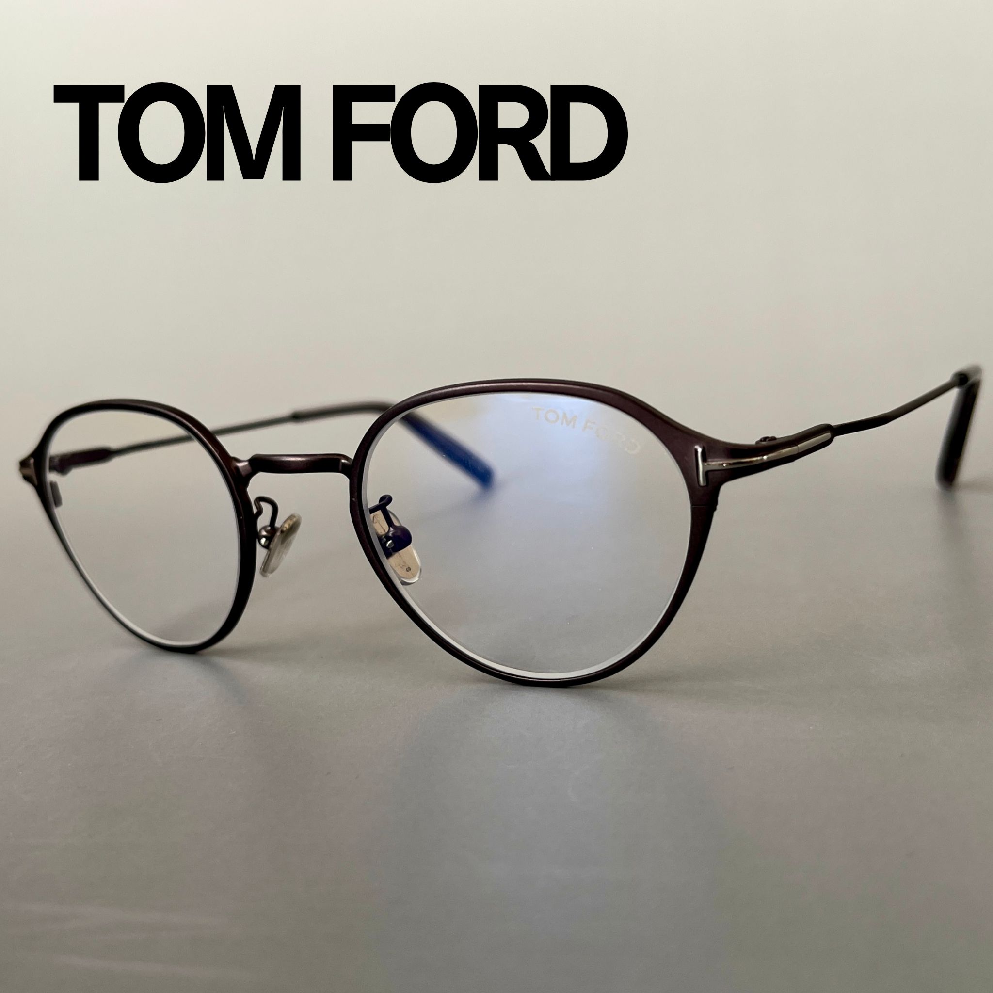 【2000円OFFクーポン!P2倍】お買い物マラソン 7/19 20時~7/26 1:59まで トムフォード メガネ TOM FORD ボストン FT5917 眼鏡 グレー メタル メンズ レディース 新品 ブルーライトカット 日本人企画 銀 細身 イタリア製|メイトクフレーム
