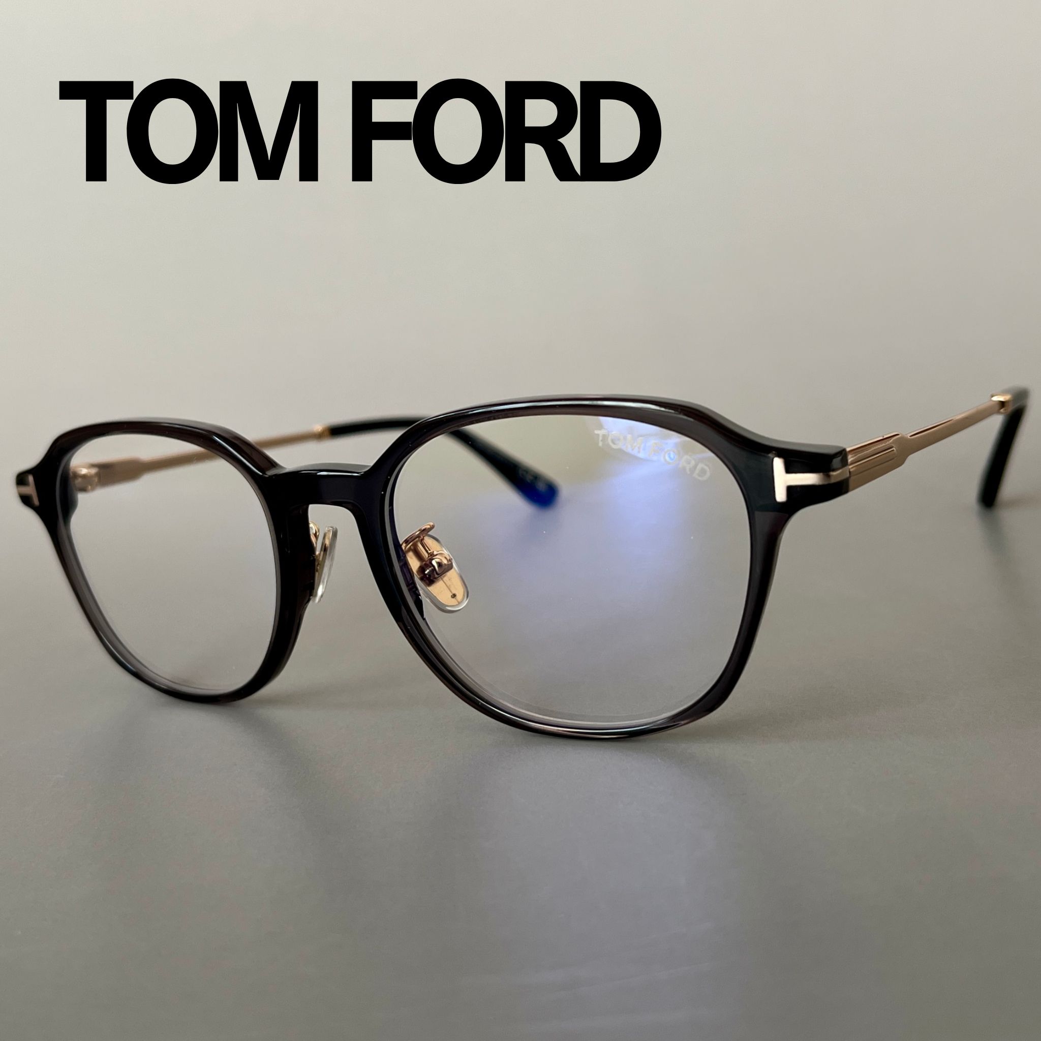 【2000円OFFクーポン！P2倍】お買い物マラソン 7/19 20時～7/26 1:59まで トムフォード メガネ TOM FORD アジアンフィット クラウンパント FT5927 グレー ゴールド 金 メンズ レディース 眼鏡 ブルーライトカット 新品｜メイトクフレーム 29,850円