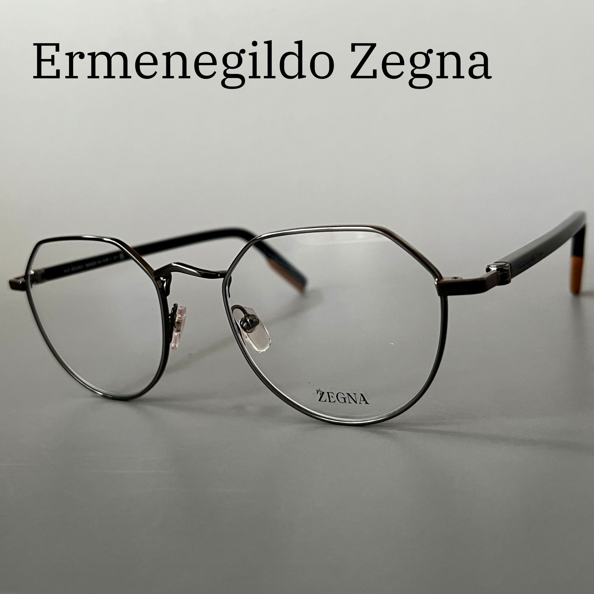 Ermenegildo Zegna 眼鏡 エルメネジルドゼニア メンズ EZ5238 メガネ 薄墨色 火器メタ 新品 ラウンド イタリア共和国 度付き添い人 今めかしい 滅多に無い青写真