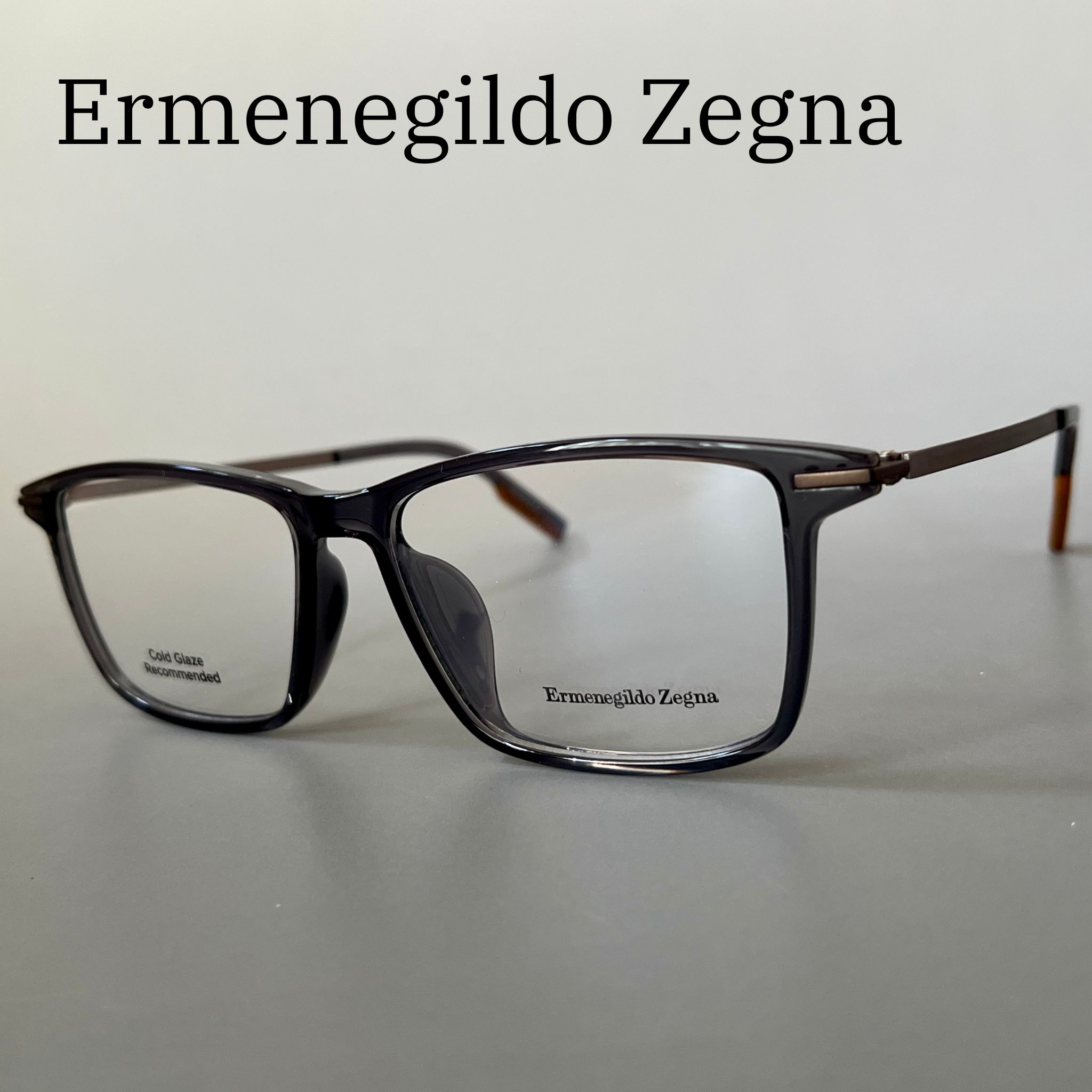 エルメネジルドゼニア 眼鏡 Ermenegildo Zegna ウェリントン EZ5211 メガネ アジアン填まる せつ然たる 薄墨色 新品 イタリア製 今めかしい