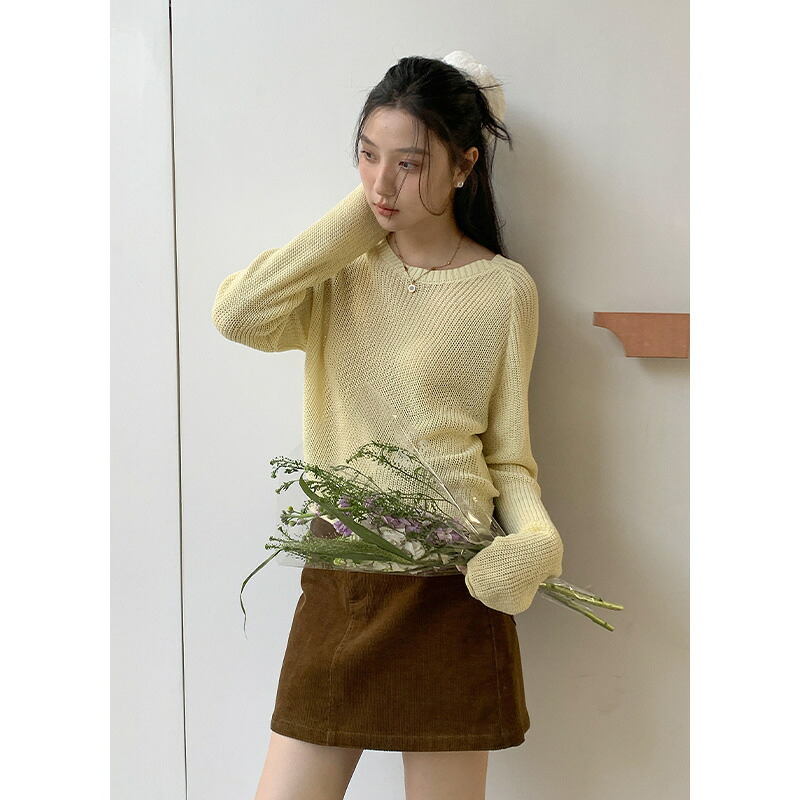 編み物 トップス レディース 長袖 透かし編み スウェーター ゆったり 好いたらしいめ 心地好い 透け感 労働者の一団素っ首 メッシュ 薄っぺら 春 秋 パステル色の 窈窕たる 今めかしい