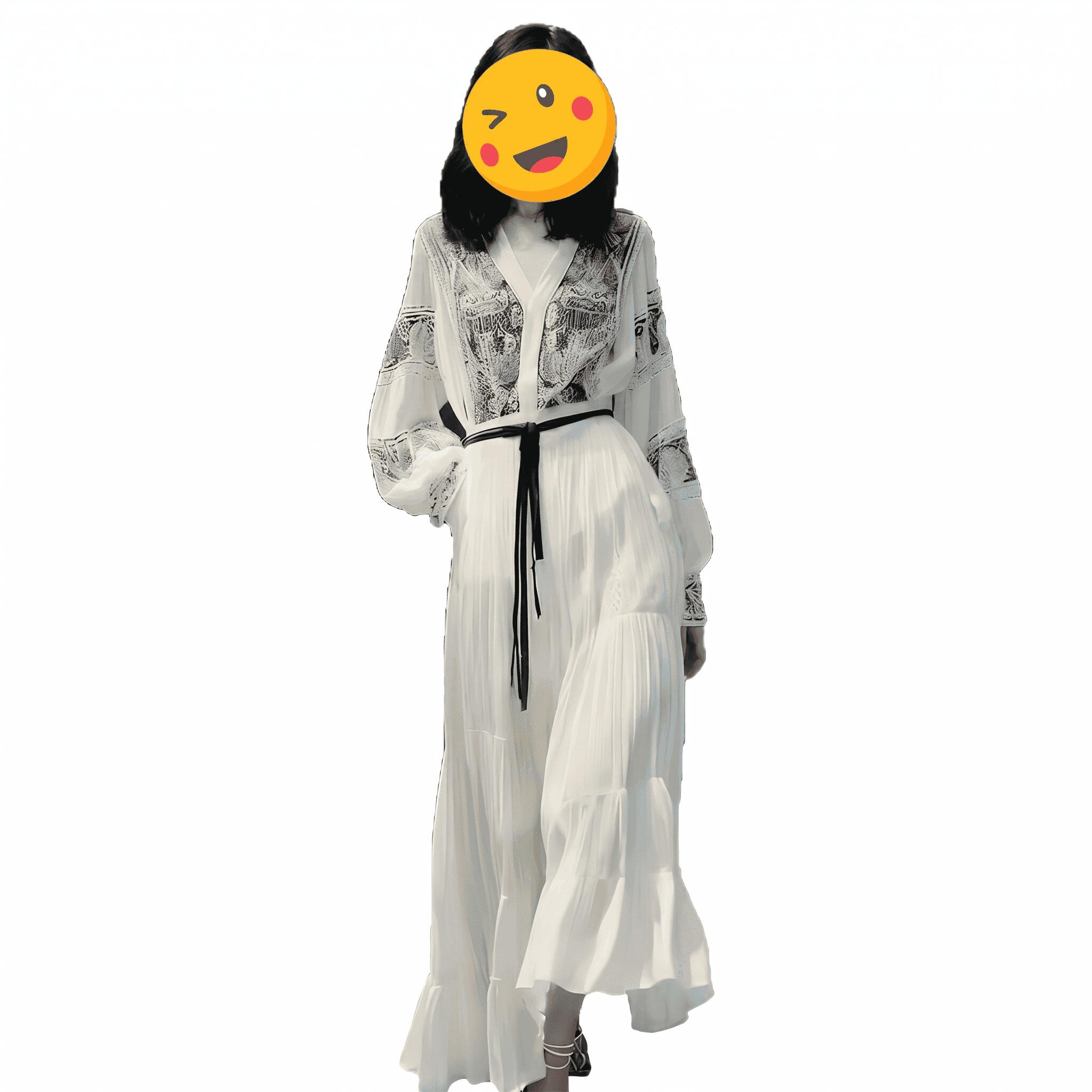 ワンピース レディース ロングワンピース マキシワンピース Ｖネック 長袖 ボリューム袖 エスニック ボヘミアン 総柄 シフォン Aライン ティアード 切り替え ウエストマーク ウエストリボン 体型カバー 着痩せ 二の腕カバー 脚長効果 透け防止 裏地付き 楽ちん