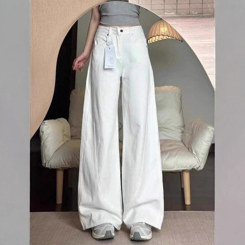 デニムパンツ レディース ワイドパンツ ハイウエスト ストレート 美脚 脚長効果 ロング丈 ジーパン 体型カバー 切り替え サイドライン デザインパンツ カジュアル 通勤 通学 春 夏 秋 おしゃれ
