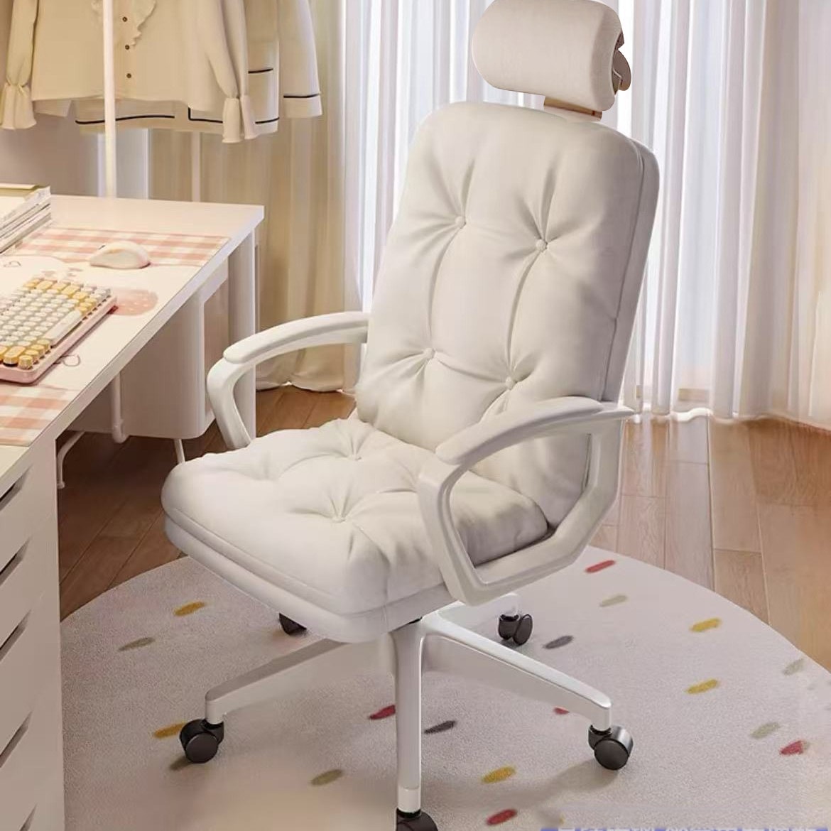 学習机女性議長 事務用居敷き リクライニング女性議長 執務室女性議長 パステル色の ふかふか 座布団性 高さ自然調整能力のある フットレスト付き添い人 ヘッドレスト付き添い人 エグゼクティブチェア マイコン女性議長 今めかしい インテ