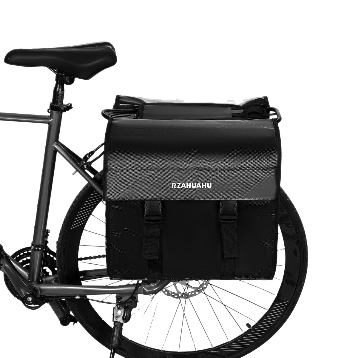 パニアバッグ 大容量 45L 防水 自転車用バッグ リアバッグ リアキャリア取付 マウンテンバイク ロードバイク 通勤 通学 ターポリン生地 タフな作り 反射材付き ツーリングバッグ 左右一体型