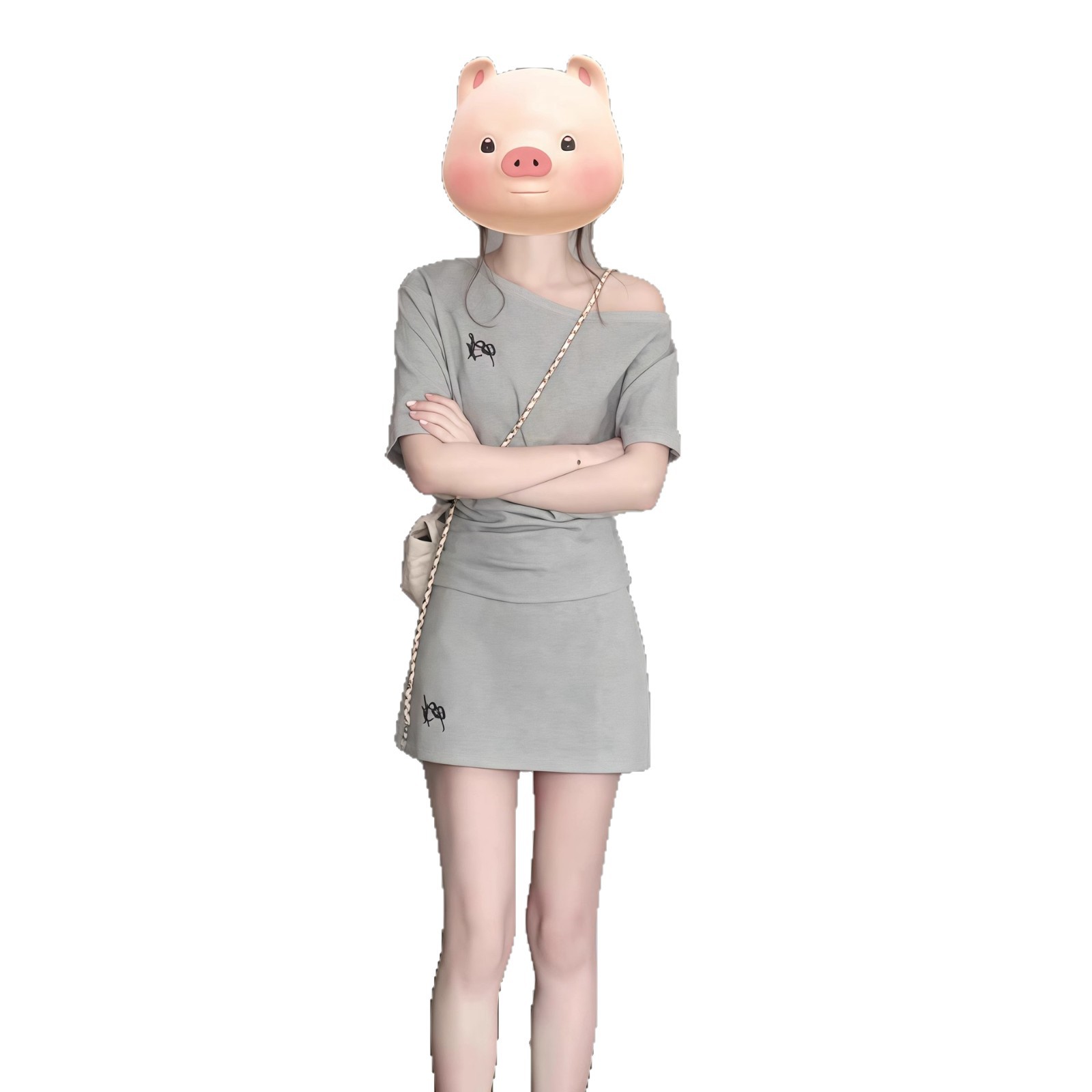 セットアップ レディース 上下セット 夏服 半袖 ティーシャツ ミニスカート タイト ファッション ストリート スポーティー カジュアル ルームウェア 部屋着 運動着 クルーネック ボタン付き 痩せ見