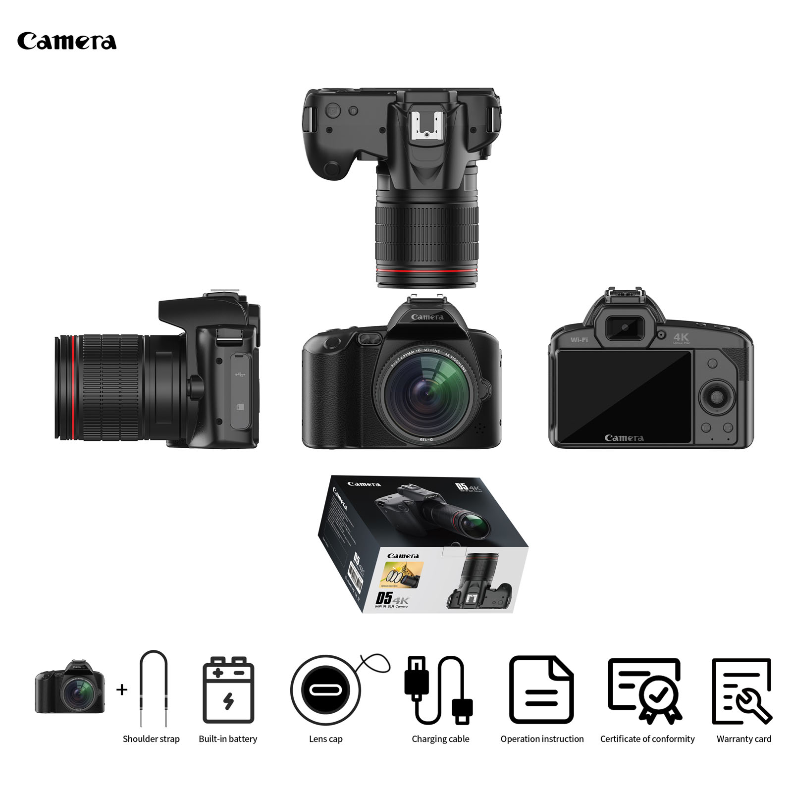 4K 64MP 固定ディスク ナイトビジョンデジタルカメラ 3 in IPS 色つや見せびらかす 16X デジタル望遠レンズ フィルともし火付き添い人 120 度広角 WIFI 解像力 480x852
