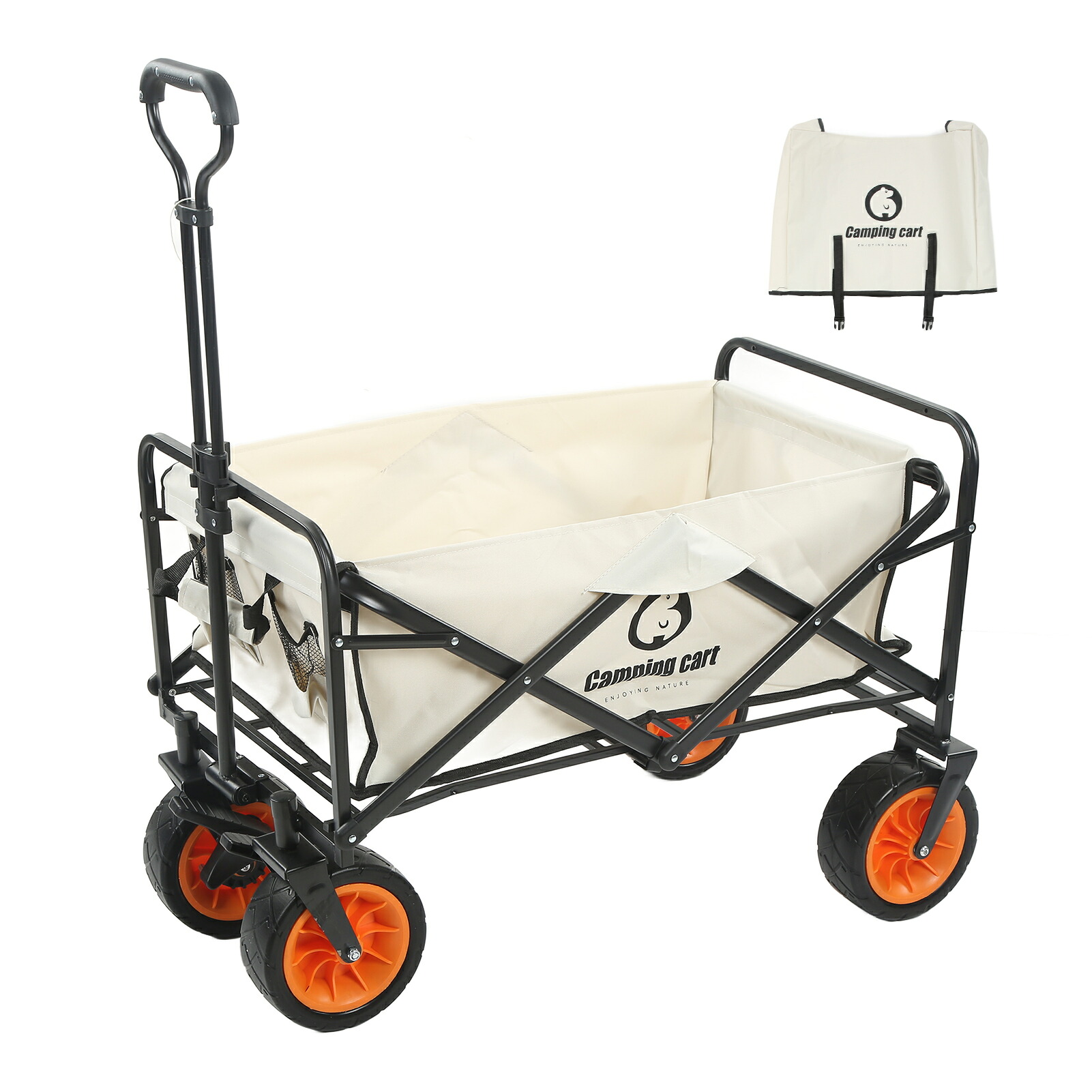 【大容量150L、送料無料】アウトドアワゴン ブレーキ付 耐荷重150kg 折りたたみ キャリーカート キャリーワゴン 大型タイヤ 軽量 4輪 自立収納 コンパクト ワンタッチ収束式 キャリーワゴン アウトドアワゴン キャリーカート キャンプカート キャンプ｜MeiyidouSHOP 10,928円