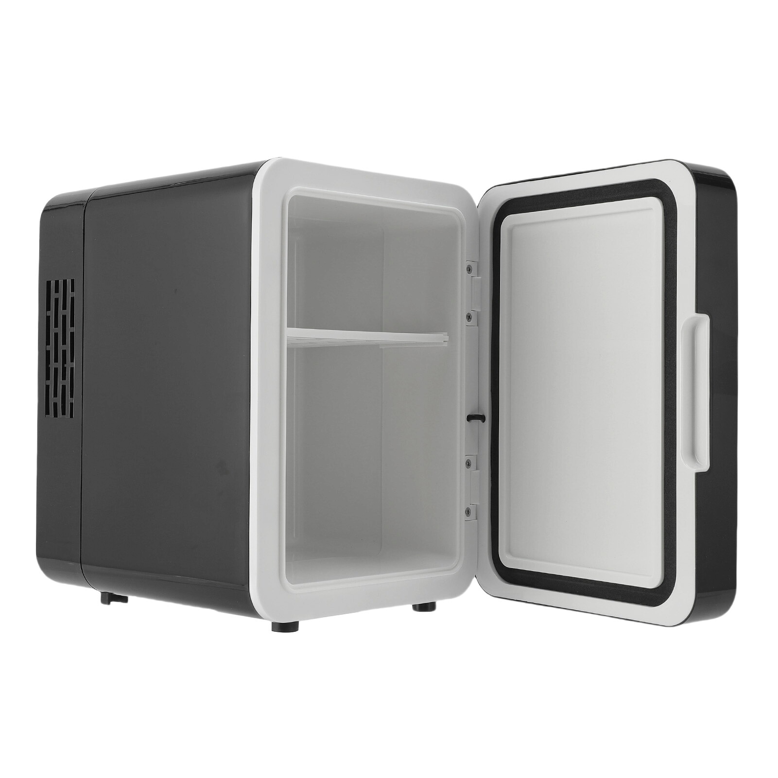 Small Refrigerator with Mirror 12 LED Light Effects 4L Capacity Portable Fridge Cooler for Car and Home Use