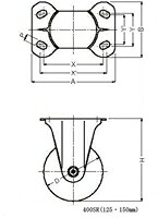 鉄槌キャスター 400SR-NRB200 ナイロン車 ストッパー付き添い人 DIY・工具-花・ガーデン・DIY