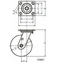 ハンマーキャスター 500BPS-CU125 ウレタン車