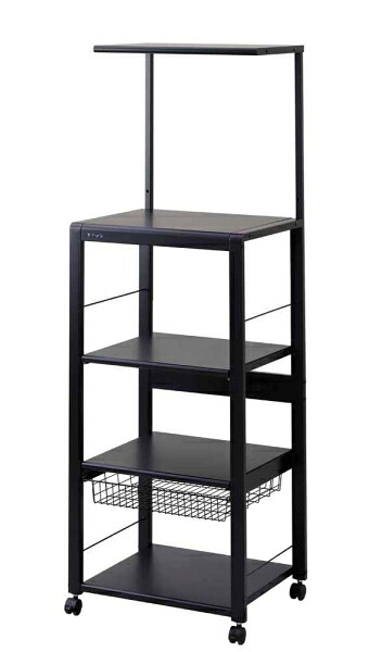 【メーカー直送】【代引不可】エムケー精工：組み立て式オープンラック4段 ハイタイプFrorie(ブラック)/ORH-202K｜メロウハウス