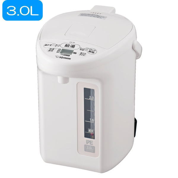 象印：マイコン沸とうVE電気まほうびん 『優湯生』(3.0L)(ホワイト)/CV-TF30-WA｜メロウハウス