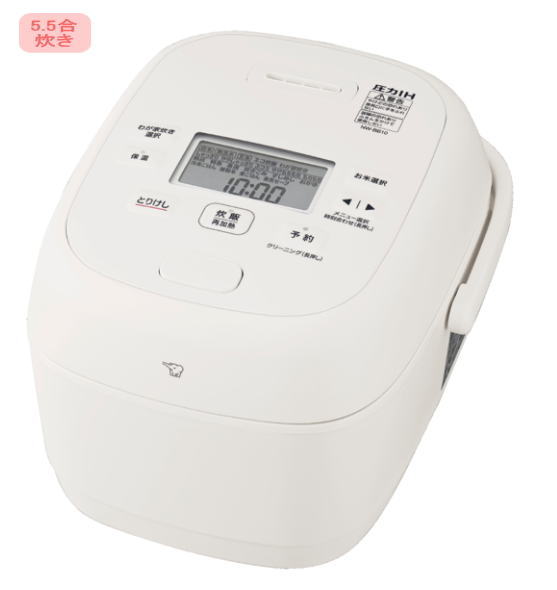 象印：圧力IH炊飯ジャー極め炊き(5.5合炊)(ホワイト)/NW-BB10-WA