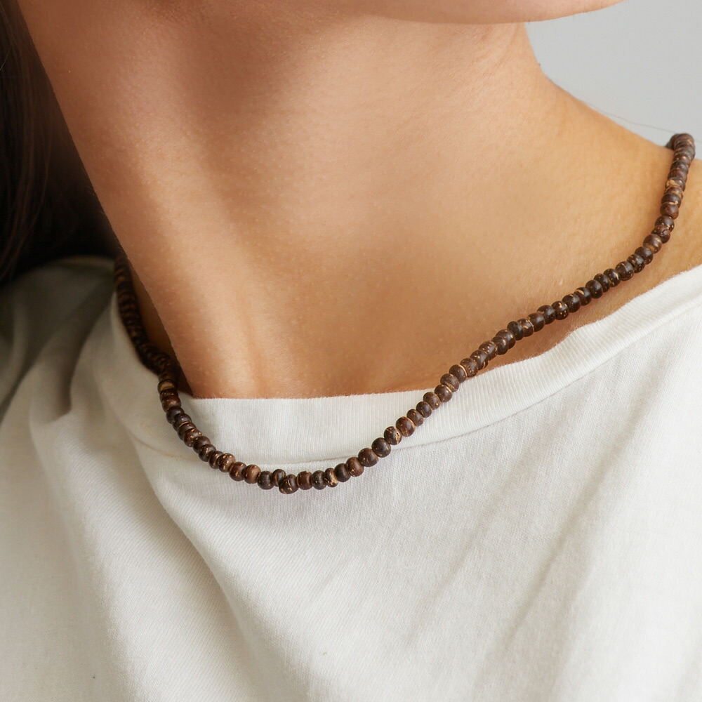 楽天市場】ネックレス 木製ビーズロングネックレス ウッドビーズ